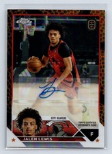 Jalen Lewis 2023-24 Topps Chrome Autographs Orange Basketball  SN,AU #/25