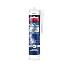 UniBond 2079356 Anti-Mould Sealant Kitchen and Bathroom Cartridge - White (4 x 