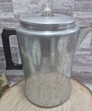 Vintage Mirro Aluminum Twelve Cup  Percolator Coffee Pot. Pot And Lid Only. Nice