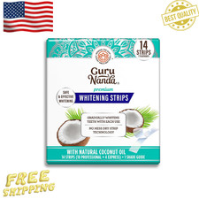 GuruNanda Teeth Whitening Strips - At Home Kit - Infused with Coconut Oil