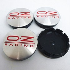 4X 56mm OZ Racing Silber Rot Nabendeckel Satz Radkappen Nabenkappen Felgendeckel