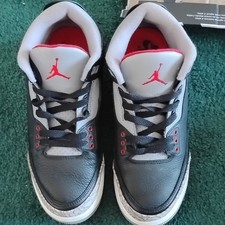 Jordan Air Jordan 3 Black Cement 7y Gray White Red Leather Elephant Print box