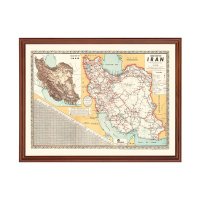 Old Map of Iran 1960 - Vintage Iran Art Wall Decor
