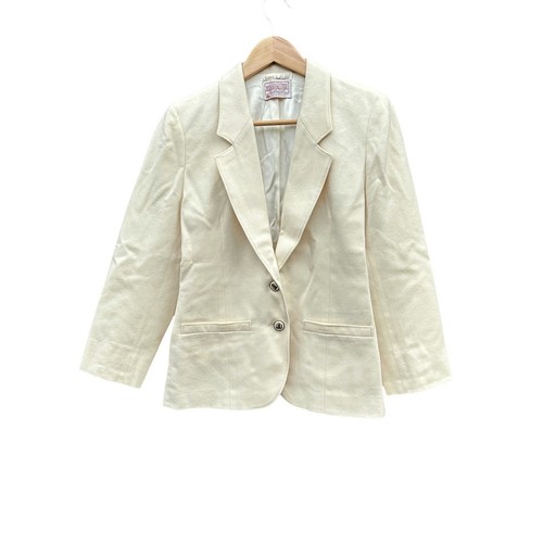 Pendleton, Pendleton Womens Vintage Wool Blazer Petite 6 Pale Butter Yellow Tailored Jacket