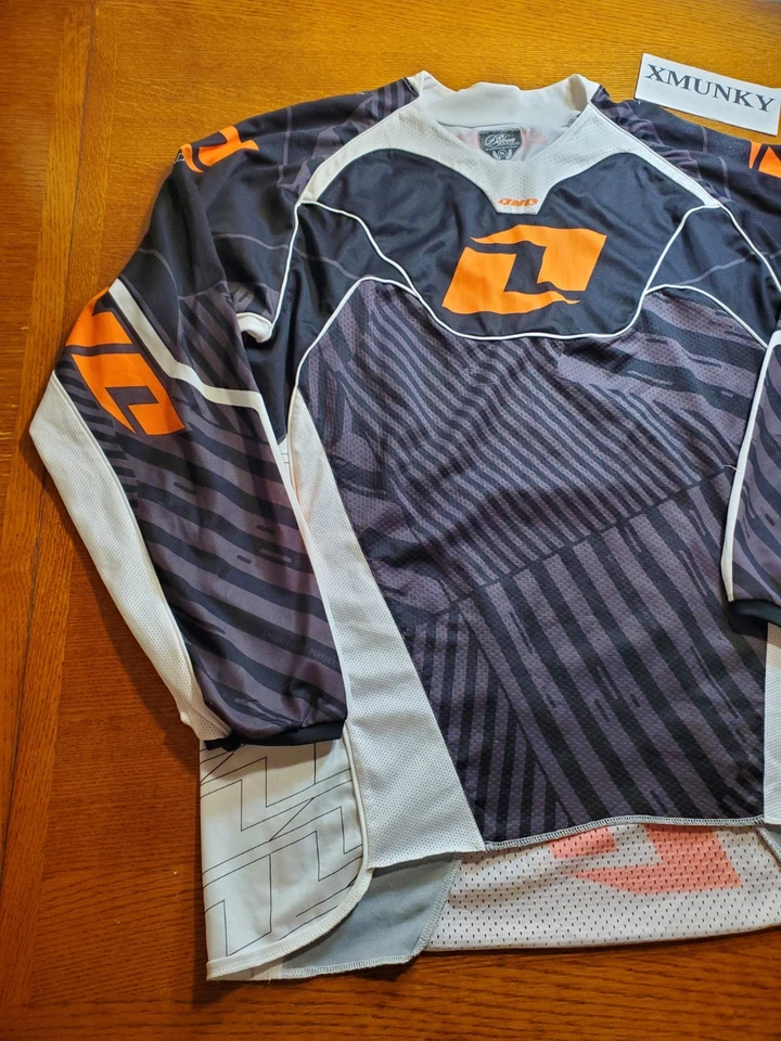 Camiseta deportiva de malla One Industries Defcon Atom Motocross MTX talla XL negra naranja blanca Foto 2 de 4