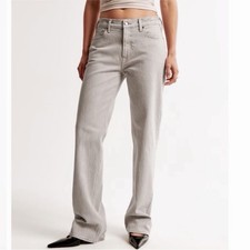 Abercrombie  Fitch Tan Curve Love Baggy Low Rise Jeans 4/27 Short
