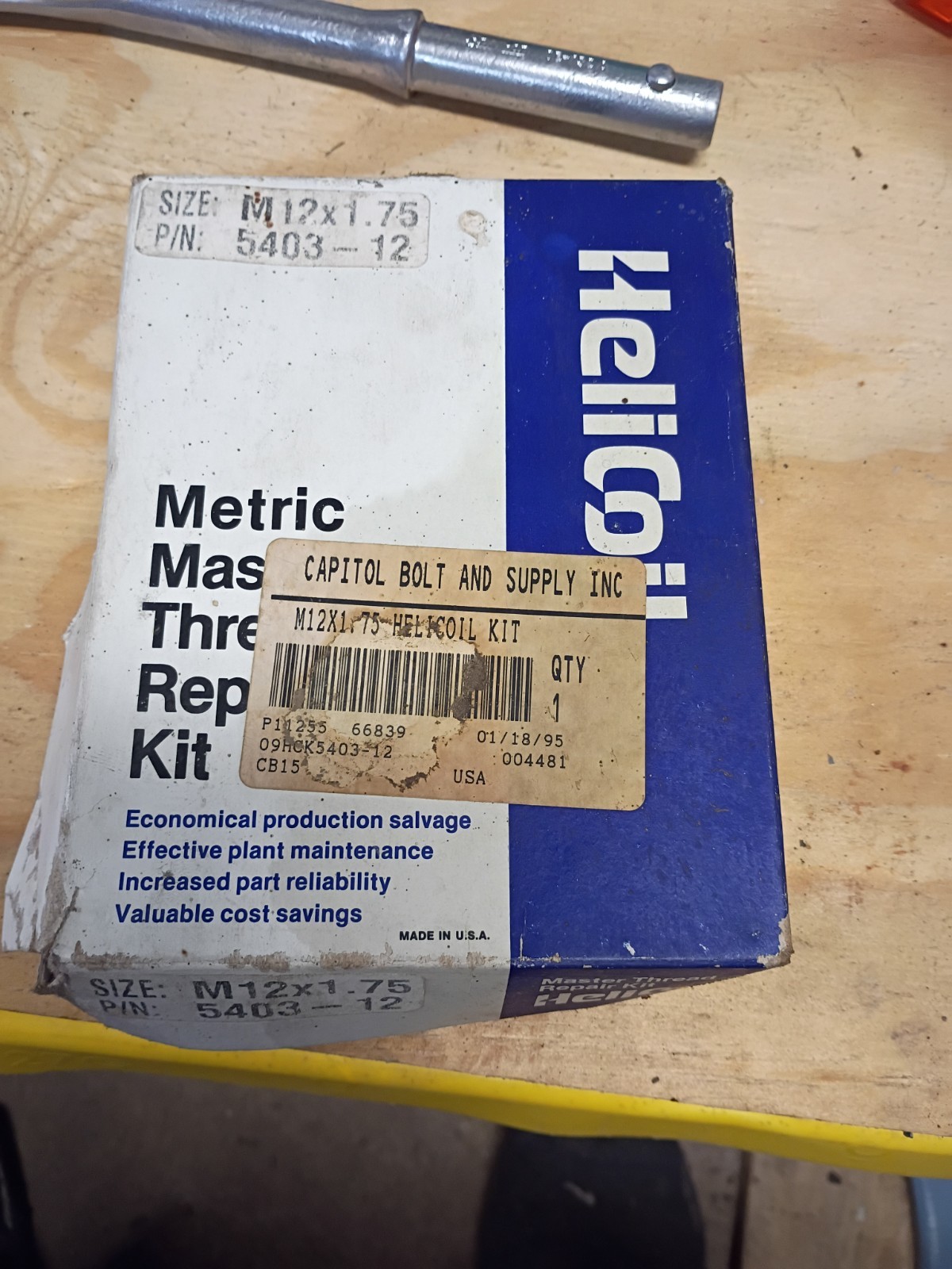 Heli Coil Thread Repair Kit M12x1.75 PN 5403-12 Made in USA New Old Stock 12mm