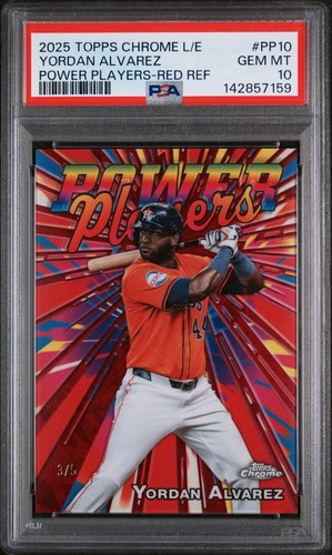 2025 Topps Chrome Logofractor Yordan Alvarez Power Red Refractor /5 PSA 10 Pop 1