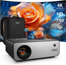  Electric Focus Projector with Wifi and Bluetooth, 700 ANSI Portable Bundled