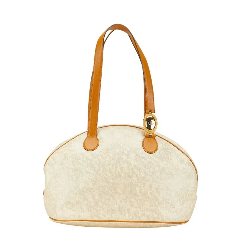 Sac à main Dior logo CD mini sac Boston beige marron cuir femme s Dior occasion