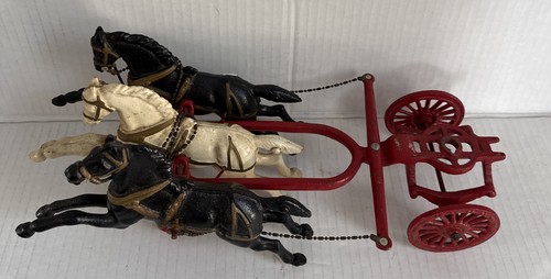 Antique Cast-Iron Team Of Horses For A Carriage - Picture 3 of 14