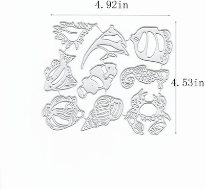 Metal Sea Fish Conch Crab Summer Ocean Die Cuts Cutting Dies Embossing Stenci...