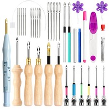 39Pcs Punch Needle Kit, Punch Needle Tool Adjustable Punch Needle Embroidery ...