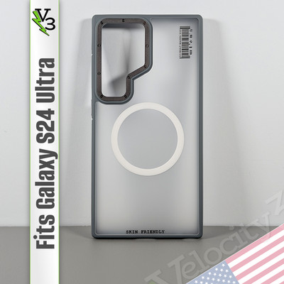 Magnetic Case for Galaxy S24 Ultra - Frosted Gray | Smooth Matte Translucent
