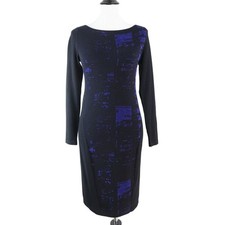 Elie Tahari for DesigNation Size S Chenille Knit Sheath Dress Black Blue