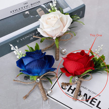 Red Rose Chest Flower Wedding Men's Brooch Outdoor Welcome Decoration