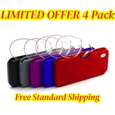 4Pack Ultra Thin Reading Glasses Nose Clip Optics Presbyopic 1.0~3.0 Reader+Case