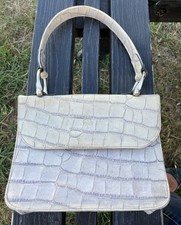 VINTAGE MULBERRY CREAM CONGO CROC LEATHER SHOULDER BAG HANDBAG TARTAN LINING VGC