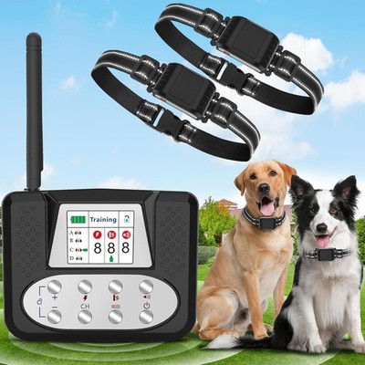 Wireless Dog Fence System 2 Dogs LCD Screen 50-999ft