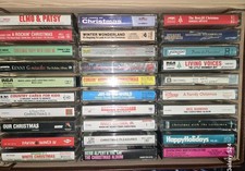 LOT OF 30 CHRISTMAS CASSETTES IN CARRYING CASE REDUCED