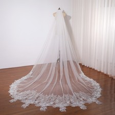 Romantic Flower Wedding Veil Long Wedding Veil Unique Bridal Veil