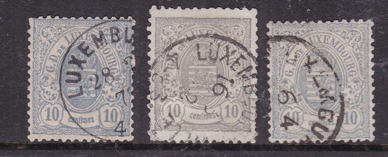 LUXEMBOURG^^^  1875-79  sc#33,33b  x3    used  CLASSICS  @dco4017lux