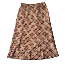 Sag Harbor Vintage 80s 90s Ladies Plaid Maxi Skirt Preppy Size 16 Secretarial