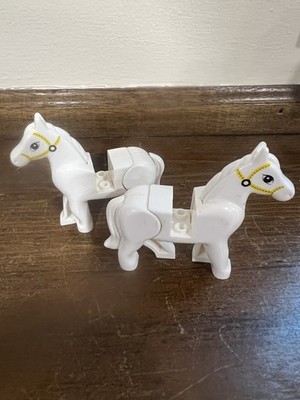 2x Maybe Lego?  Friends Minifigure  Horse White With White Mane And Bridal