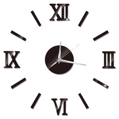 New 3D Roman Numeral Acrylic Mirror Wall Clock Sticker Fashion DIY Clocks