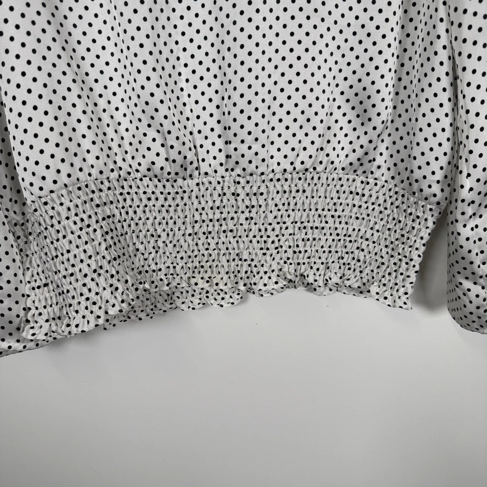 Camisa Michael Kors Mujer Manga 3/4 Lunares Blusa Brillante Carrera Talla Grande Foto 2 de 4