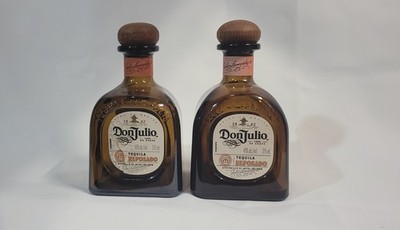 Empty Lot of 2 Don Julio Reposado Tequila 375ml Glass Liquor Bottles