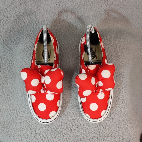 Vans Auténticos Disney Minnie Mouse Puff Bow Rojo Zapatos Tenis Mujeres 6.5 Hombres 5 - Imagen 3 de 9