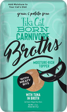 Tiki Cat Born Carnivore Broths, Tuna Recipe, Hydration and Flavor Supplement Cat
