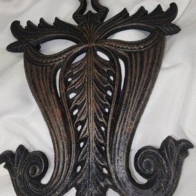 VTG Doodlers Dream Cast Iron Trivet Acanthus Leaf Victorian Scrollwork Ornate De