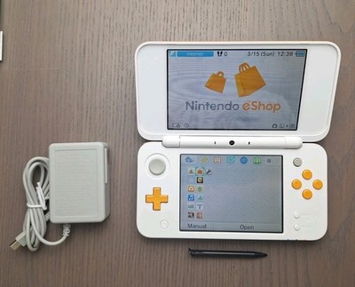New Nintendo 2DS XL White Orange | Charger + 32GB SD Card | Region