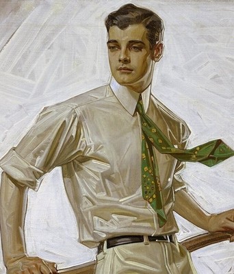Joseph Christian Leyendecker - Man in a Boat (From Couple in a Boat) Art Print
