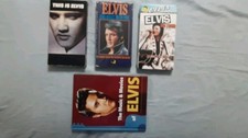 ELVIS PRESLEY  Lot - Three VHS Tapes And One Book  The Music  Movies 