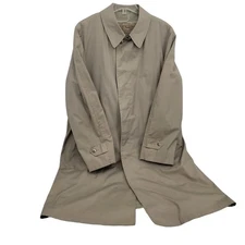 London Fog Vintage Men 46 R Plush Lined Trench Rain Coat Old Money Office Preppy