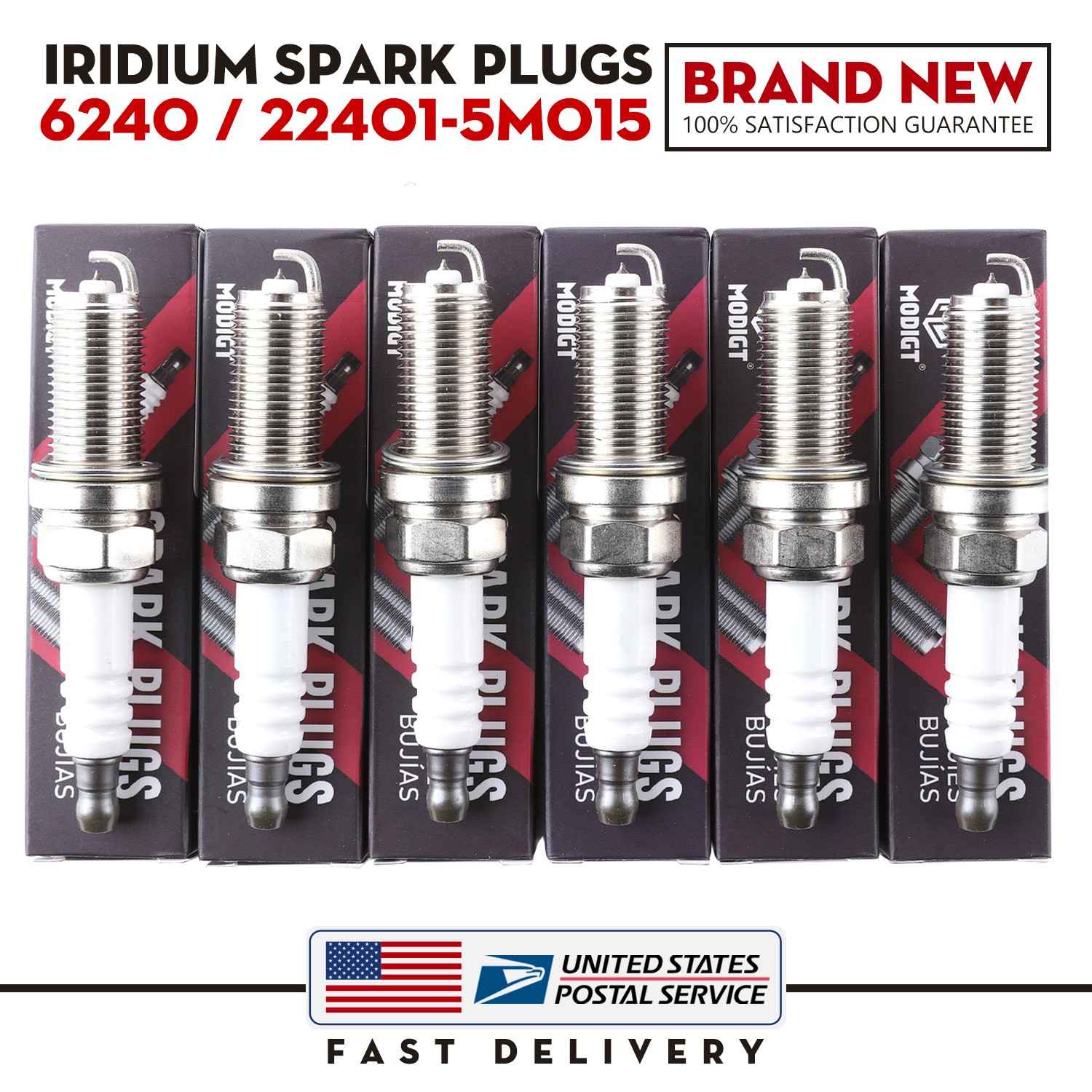6pcs MGT 22401-5M015 Spark Plugs for Equator Frontier Quest Maxima Altima US