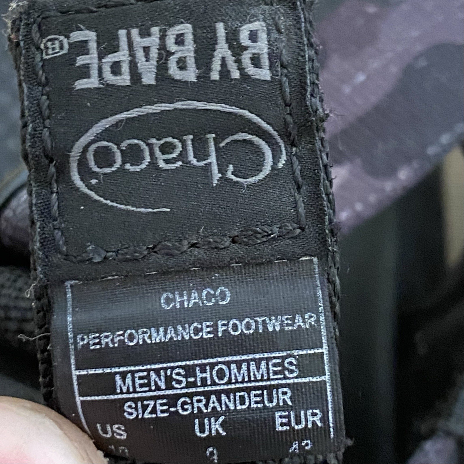 Bape Chacos Z1 Classic Ape Camo Black Sandals w Box Size 10M 2017 RARE JAPAN image 9