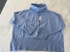 Loft Heathered Blue Cowl Neck Pullover Sweater Small NWT Free Shipping