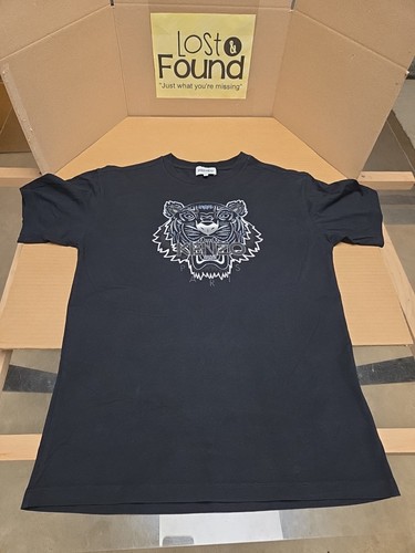 T-Shirt Kenzo Paris schwarz Tiger Logo Grafikdesign Größe XS