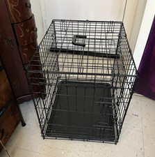 PetsWorld Folding Steel Wire Dog Crate Cage w/ Removable Tray Black