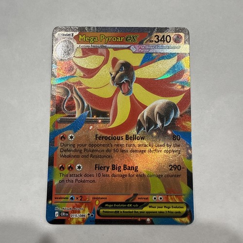 Pokemon Mega Pyroar ex Double Rare ME04: Chaos Rising 015/086 NM