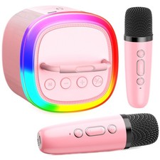 Karaoke Machine for Kids, Mini Karaoke Machine with 2 Wireless Microphones  ...