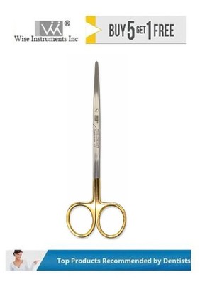 Wise Dental Scissor Metzenbaum Straight, 1 blade Serrated Tungsten Carbide Point