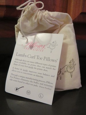 Pillows For Pointes Lambs Curl Toe Pillows, Ballet, 1 bag, 2 toe pads, size S