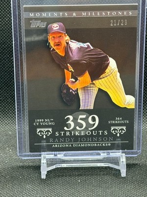 Randy Johnson 2007 Moments & Milestones 1999 Cy Young Black #55-359 #21/29