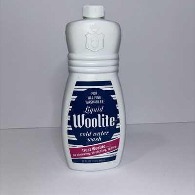 Vintage 80's Woolite Cold Water Wash Plastic Bottle 32 FL. OZ prop Full