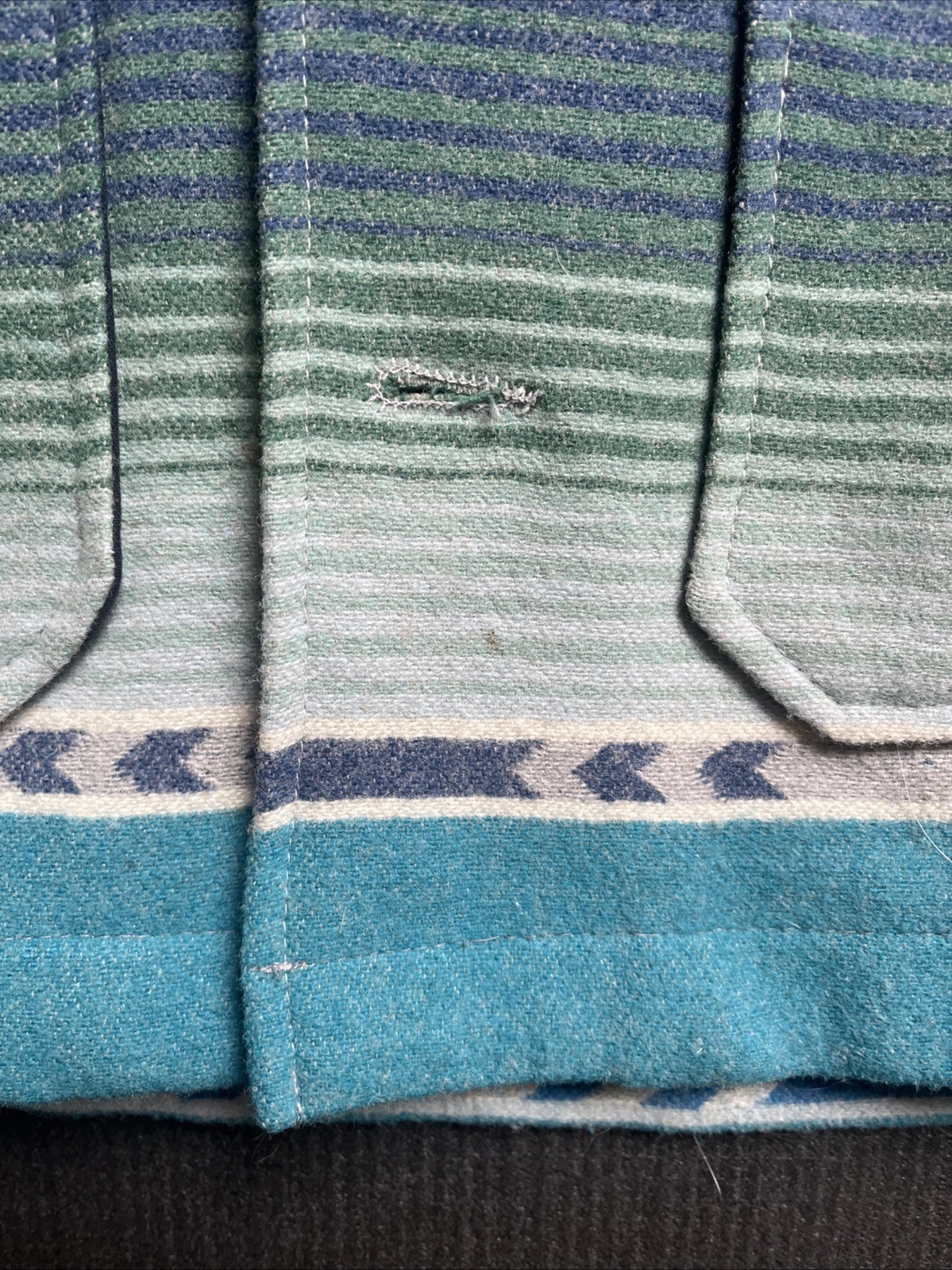 Vintage Pendleton Wool coat Jacket Teal Turquoise… - image 5